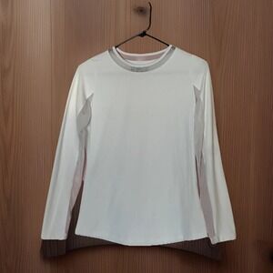 IBKUL White Long Sleeve UPF 50+ Cooling Shirt XS Golf Tennis Pickleball Active